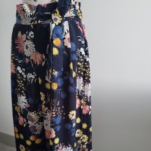 Zara ruffled waist palazzo trousers